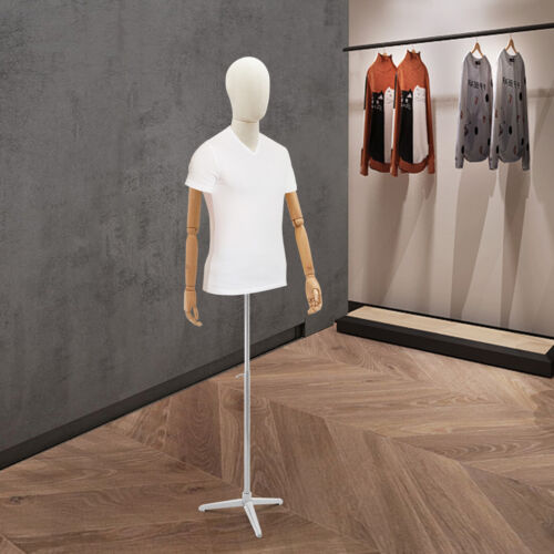 53"~76" Detachable Male Mannequin Torso Adjustable Body with Tripod Metal Stand - Bild 6 von 20