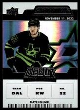 2022-23 Upper Deck Credentials Horizontal Debut Ticket Access Yellow Matej