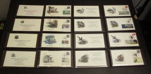 Canada 8 Duck FDC Covers 1996-1999, 2004-2007 Fleetwood Cachets