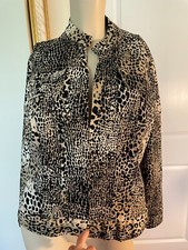 Chicos Cheetah/Animal Print Jacket Women SIze 2 Open Front