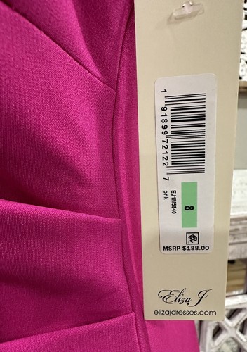 Eliza J Sleeveless Hot Pink Grape Bridal Cocktail Wedding Party Dress Sz 8 M - Picture 6 of 15