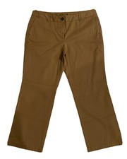 NEW RTLS 45 LANDS END WOMENS  FIT 2  DARK KHAKI CHINO PANTS SZ 14P INSEAM 27  