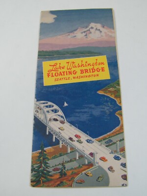 VINTAGE LAKE WASHINGTON SCHWIMMENDE BRÜCKE SEATTLE, WA INFORMATIONSBROSCHÜRE
