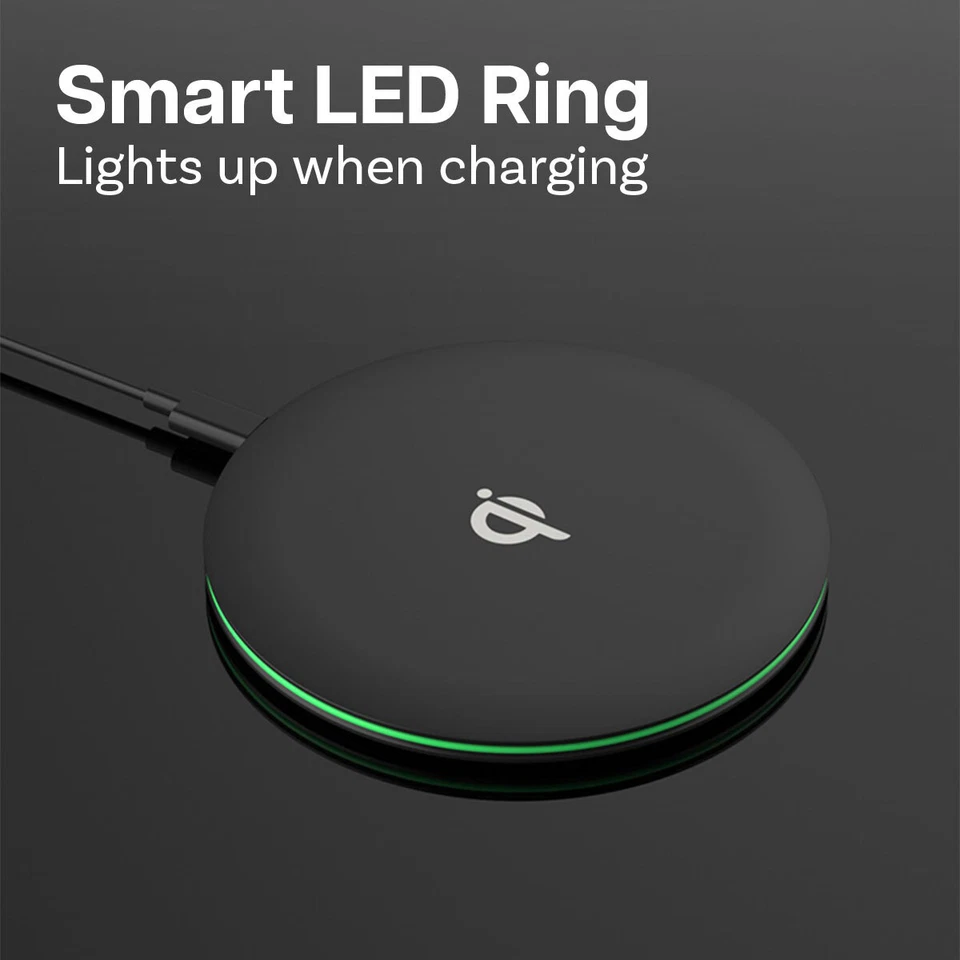 Wireless Charger 15W Qi Charging - Wireless Charging Pad Fast Charger - Schwarz - Bild 4 von 4