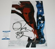 DIRECTOR OLIVER STONE SIGNED 'JFK' 12x18 MOVIE POSTER BECKETT COA THE DOORS BAS