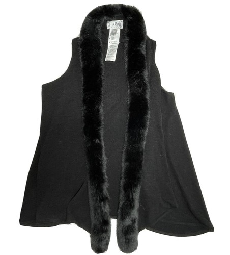 Joseph Ribkoff Black Faux Fur Trim 