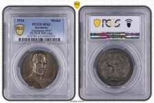 Germany Empire 1914 Silver Medal Count Spee Sea Battle Santa Maria PCGS SP63 TOP
