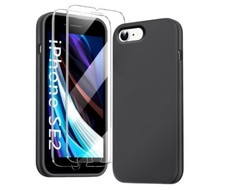 3 in 1 iPhone SE phone Case 22/20 iPhone 7 8 with Screen Protector Liquid Silico