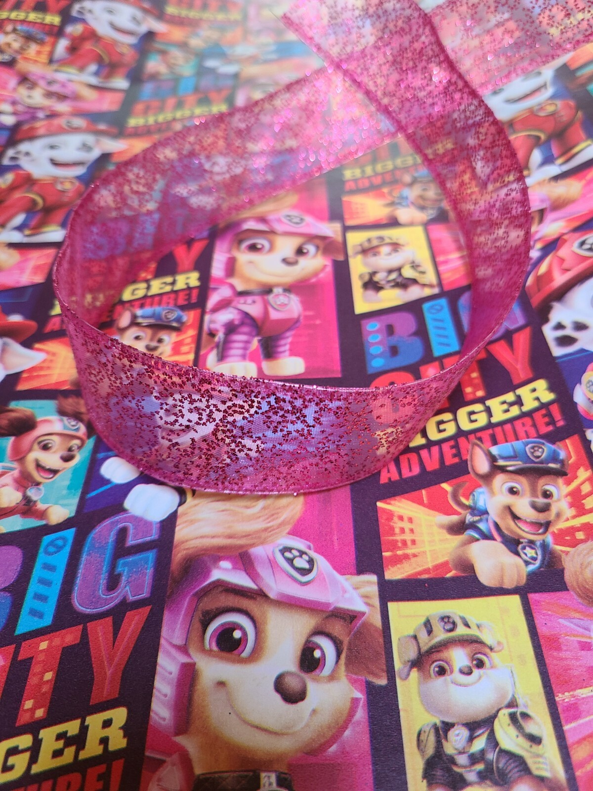 paw patrol wrapping paper pink