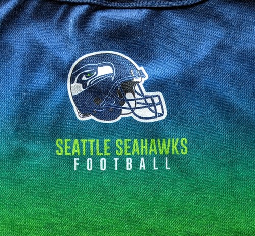 Seattle Seahawks L Pullover NFL Team Apparel blau grün Farbverlauf Grafik Logo - Bild 7 von 12