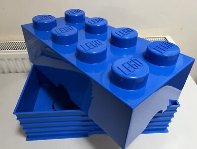Lego Storage Box Large Stackable Blue 2x4 Stud Brick Genuine 4004 Great  Gift