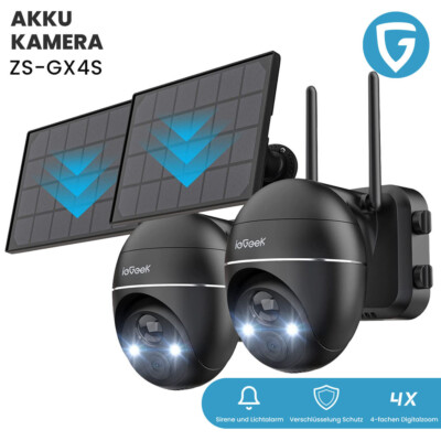 ieGeek 5MP Akku Überwachungskamera außen Solar 360° PTZ Kamera Outdoor mit Alexa