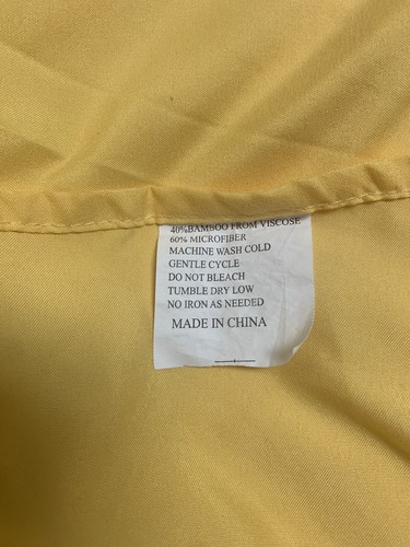 King Flat Sheet Viscose 76x96 Bright Yellow 40% Bamboo 60% Microfiber - Picture 6 of 8