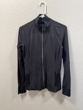 Athleta Shanti Powervita Track Jacket Women's S Black Stand-Up Collared Small