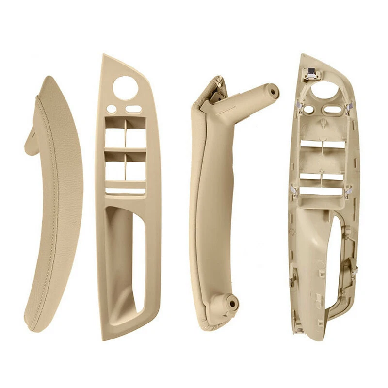 1 juego de reemplazo de manija de puerta interior de coche ABS de cuero real beige para BMW X5 E70 07+ Foto 4 de 4