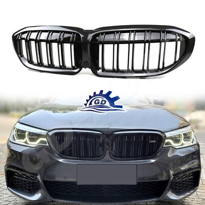 For 2019-22 BMW 3 Series G20 Front Kidney Grille Carbon Fiber Color Double Slat