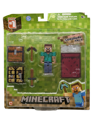 Minecraft Overworld Survival Pack Steve Series 1 Fully Articulated + Accessories