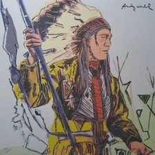 1980s Andy Warhol Signed Limited Edition Lithograph - War Bonnet Indian