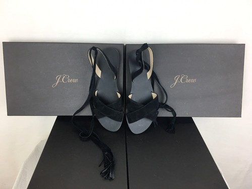 J. Crew 118 $ Schnür-Wildleder-Sandalen schwarz G0958 Größe US 7 1/2 - Bild 2 von 11