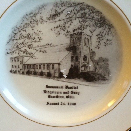 VINTAGE~EMANUEL BAPTIST CHURCH~HAMILTON OHIO~PIASTRA BORDO ORO~PRESTON HOPKINSON - Foto 2 di 5