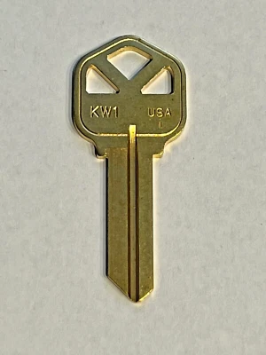 Kwikset KW1 Brass Key Blank (KABA ILCO) Commercial/Residential (Type 1176) Uncut