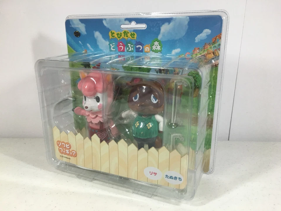 Animal Crossing Sofubi Tom Nook Reese Figura Paquete de 2 Nintendo Raro Foto 3 de 4