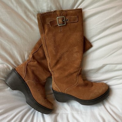 Crocs Suede Sz 5 Cobbler Boot Chestnut Quiet Luxury Equestrian Comfort Over Calf