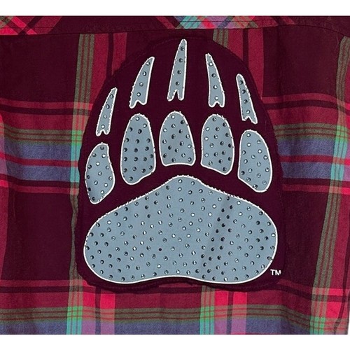UM Griz Flannel Button Down Shirt Kids MEDIUM University of Montana Football - Picture 2 of 6