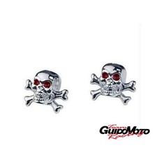 TAPPI VALVOLE RUOTE TESCHI CROMATI MOTO SCOOTER