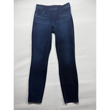 Spanx Women's Dark Wash Skinny Stretch Blue Jeggings - Size M 28x27 