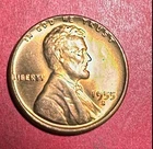 1955S US Choice Uncirculated LINCOLN Cent "FULL RED" Old Coin San Francisco X391