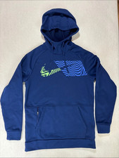 NIKE Dri-FIT Hoodie Mens Navy Blue with Nike ...