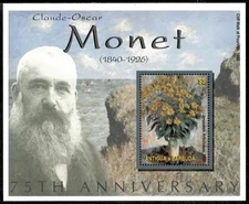 Antigua 2001 - Claude Monet Art - Souvenir Stamp Sheet - Scott #2496 - MNH