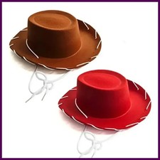 Brown Red Felt Woody Cowboy Hat Adjustable Western Big Brimmed Cowboy Outdoor