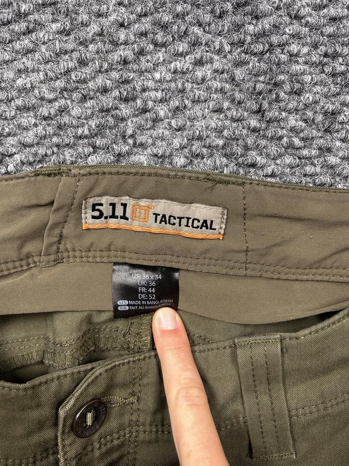 Pantalones tácticos 5.11 para hombre 36x34 verdes tácticos trabajo exterior estilo carga Foto 4 de 4