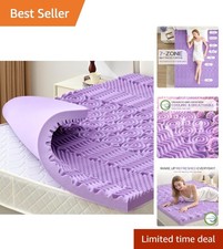 Soft 7-Zone Memory Foam Mattress Pad - Queen Size, CertiPUR Certified for Safety