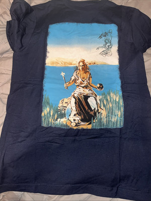 Surreal Mermaid Ocean Mens T-Shirt Size M Beach Art Graphic Blue Surf Poseidon