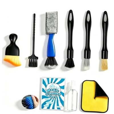 9 Pcs Car Detailing Brushes Kit, Car Interior Cleaning Supplies with Cleaning