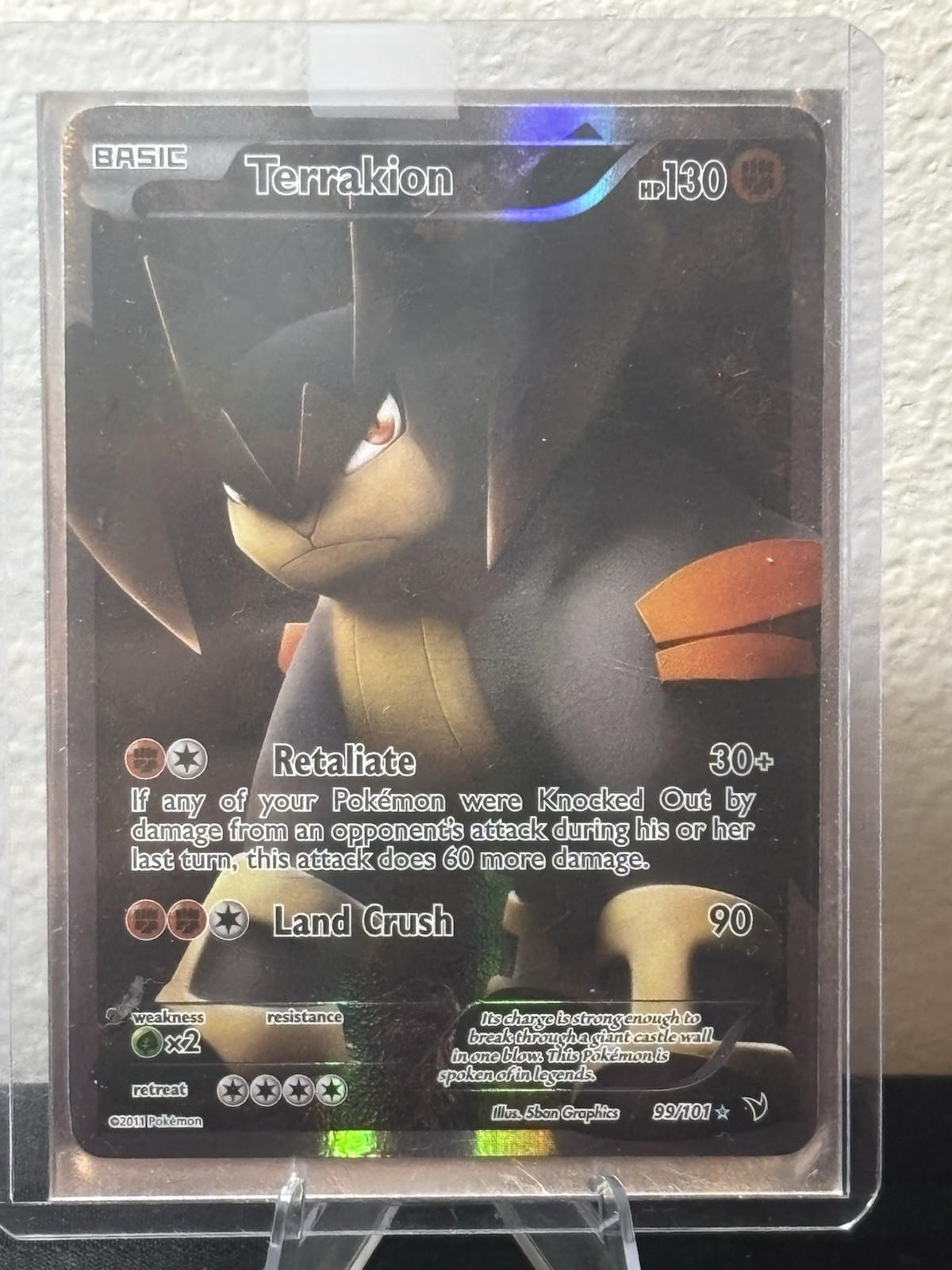 Pokémon Terrakion 99/101 Noble Victories Ultra Rare Holo Full Art Basic 130 HP
