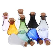 10Pcs Small Decorative Glass Bottles Reusable Mini Clear Vials for Creative DIY