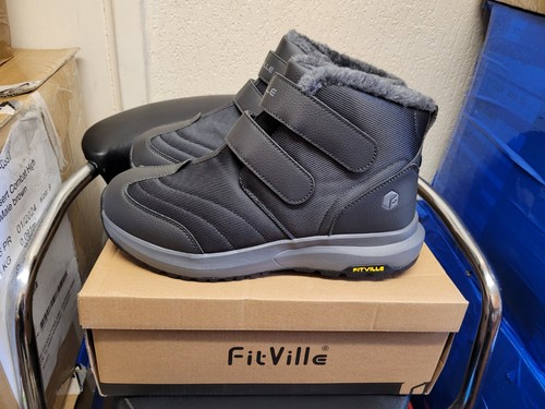 Fitville Herren Extra Weite Cozy Core Winterstiefel V3 In Dunkelgrau - Bild 1 von 19