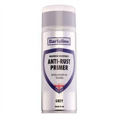Bartoline Anti-Rust Primer Quick Drying Metal Paint Grey Topcoat Surface 13.53oz