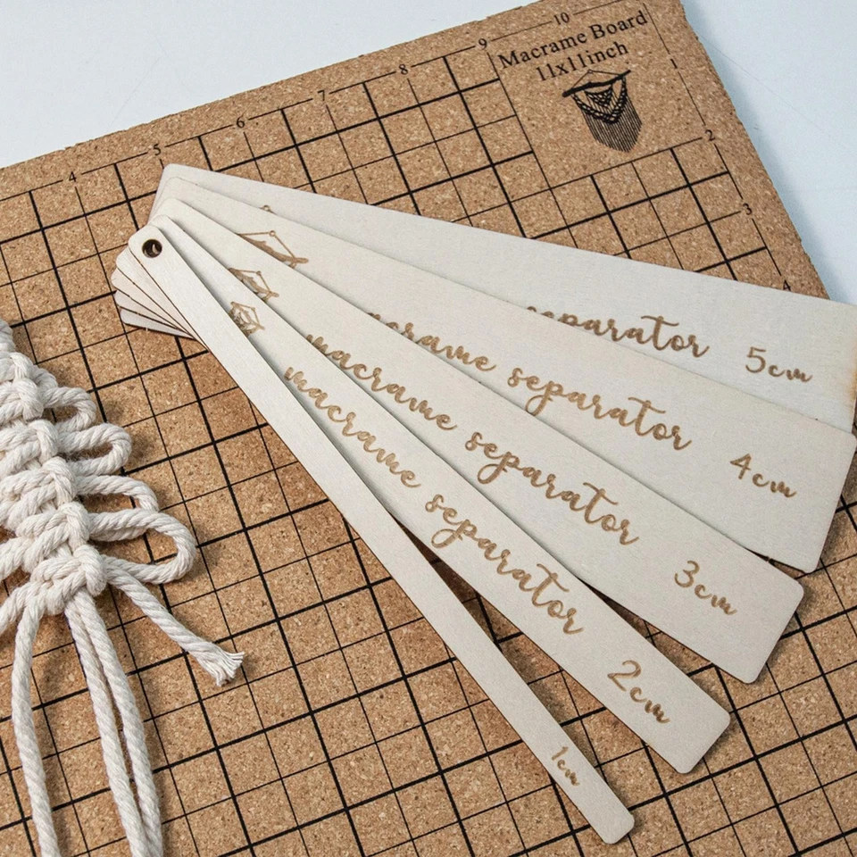 Séparateur de macramé en bois, 5 pièces, outil d'espacement, outil de motif - Photo 3/4