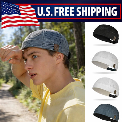 Men Breathable Quick Dry Mesh Skullcap Brimless Adjustable Docker Beanie Hat