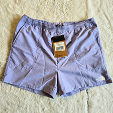 The North Face Women s Class V WTR Athletic Shorts Woven Elastic Purple XL