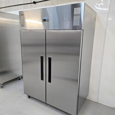 Upright Fridge Double 2 Door 1200L Stainless Kitchen Commercial Catering Pola...