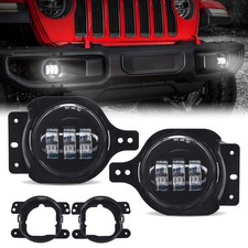 4 Inch LED Fog Lights Assembly Compatible with 2007-2018 Jeep Wrangler JK JKU...