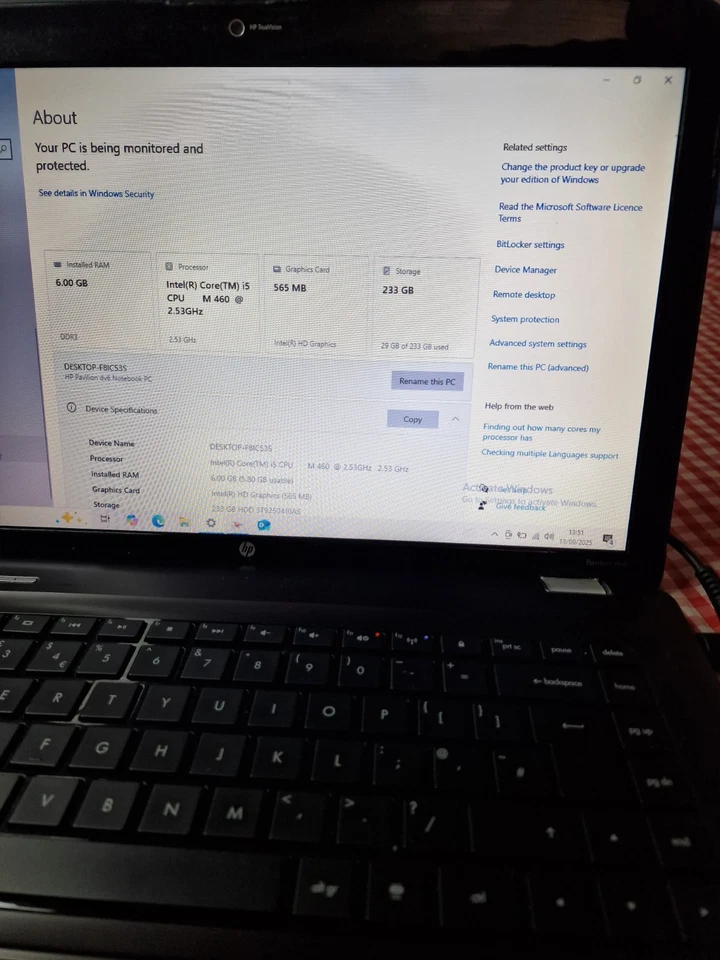HP Pavilion DV6 15.6" Laptop i5-M460 2.53GHz 250Gb HDD 6Gb Ram For Parts Read De - Image 2 of 4