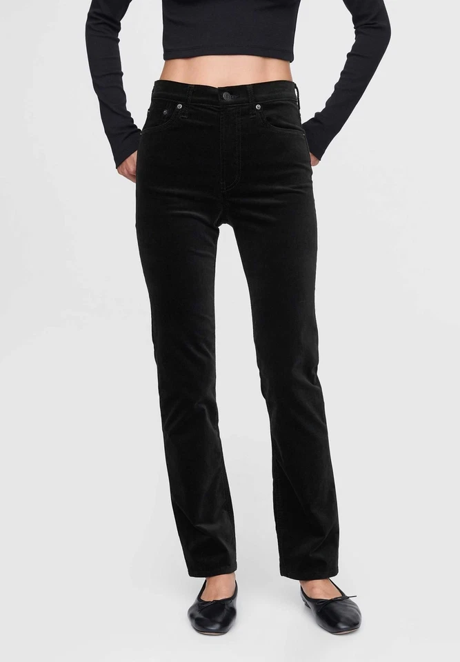 Новый разрыв черный 10 T 10 высокий высоты бархата прямые брюки - Изображение 4 из 4