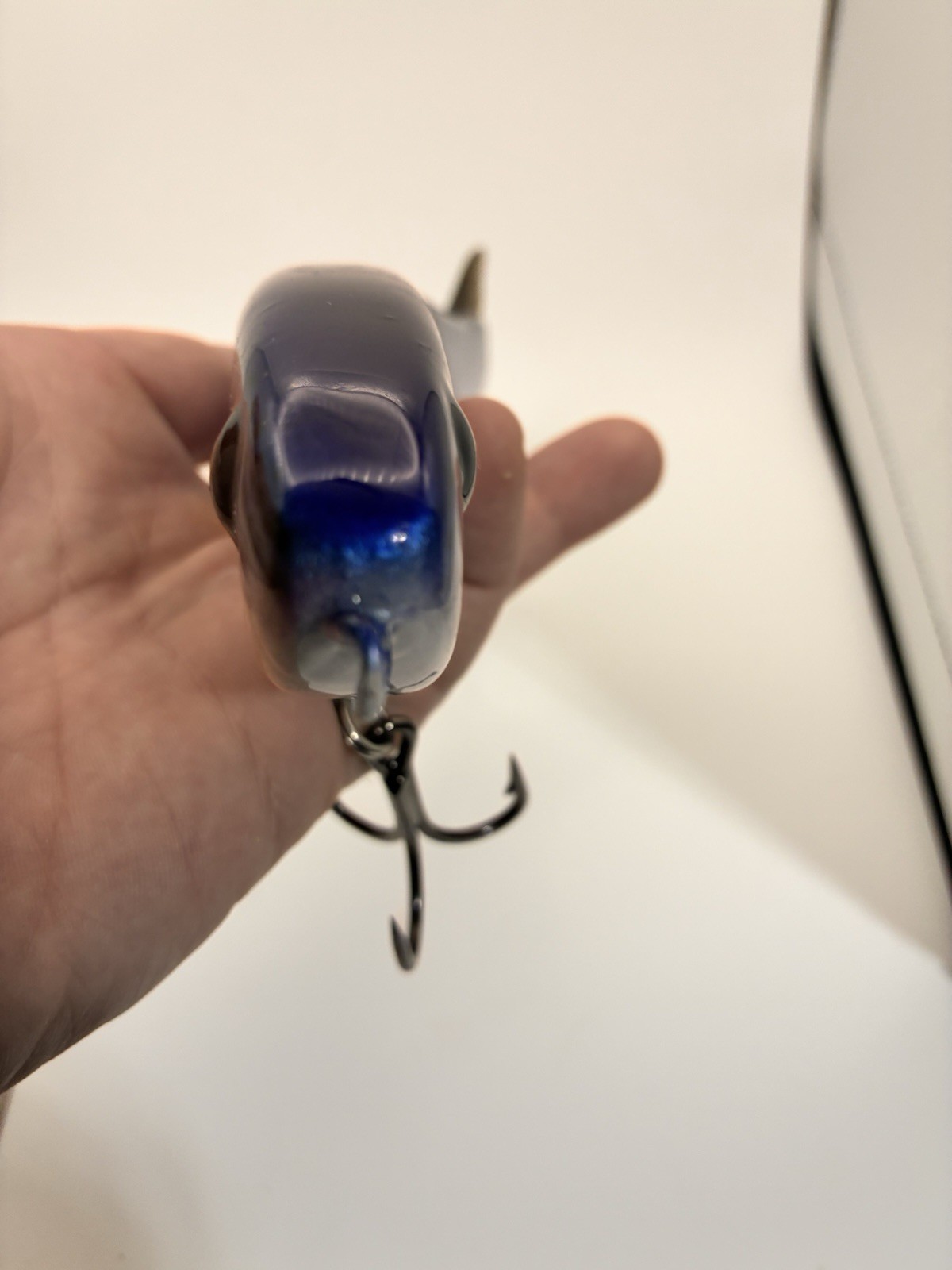 Big Handmade Glider Swimbait Made From Cedar, Custom Purple Trout, 10.5”, 5oz. - Image 3